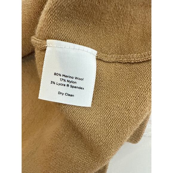 Talbots Brown Italian Merino Wool Pleated Sweater Dress Neutral Womens Size M - Picture 8 of 8